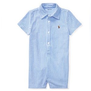 Ralph Lauren baby boy iconic Oxford shortalls- 12 M